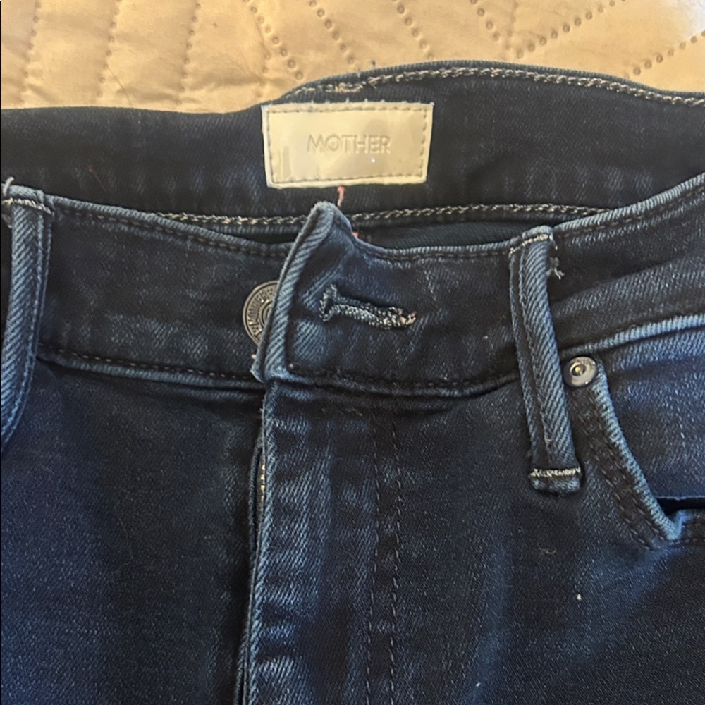 MOTHER Midnight Blue Wide Leg Jeans